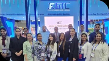 GTC team posing together at an industry exhibition