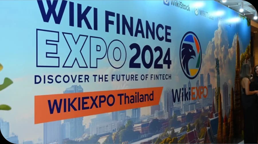 Close-up of GTC branded banners and exhibition stand details