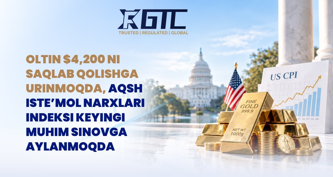 OLTIN $4,200 NI SAQLAB QOLMOQQA HARAKAT QILMOQDA, AMERIKALIK ISTE'MOL QIYMATLARI INDEKSI KEYINGI ASOSIY SINOV