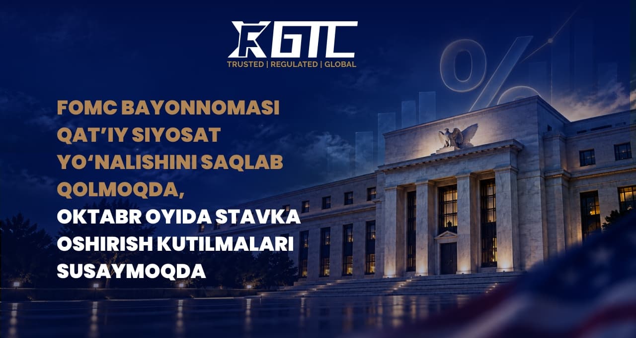 FOMC DAQIQALARI OKTYABR KO'TARISH EHTIMOLI KAMAYIB KETAYOTGANDA HAM QILICH POZITSIYASINI SAQLAB QOLADI